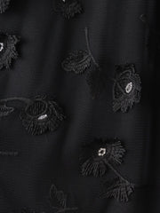 フラワー刺繍チュールスカート