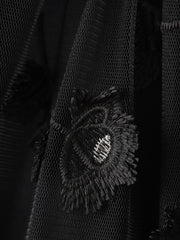 フラワー刺繍チュールスカート