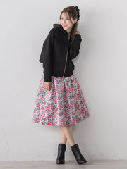 花柄タックスカート