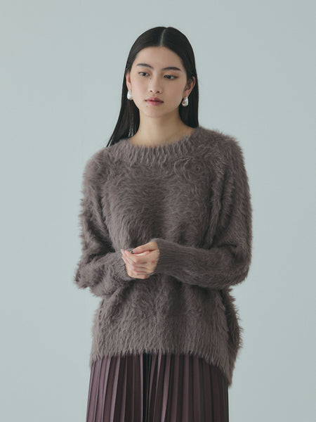 カーブヘムシャギーニットプルオーバー≪手洗い可能≫