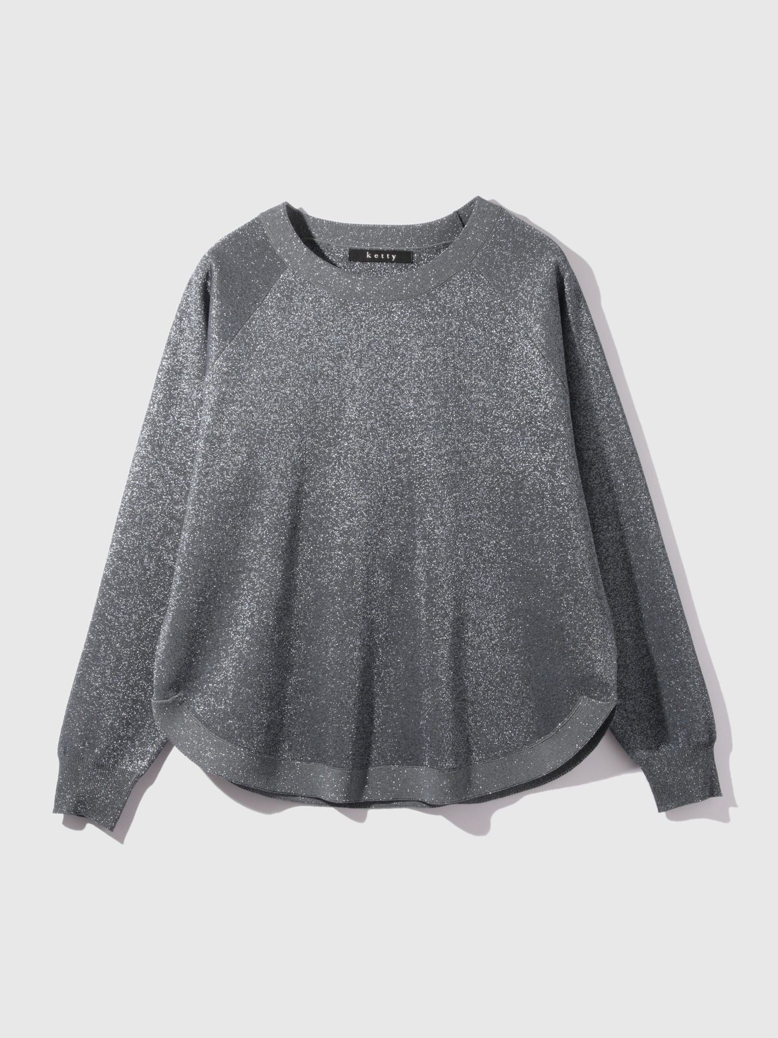 エアリーグリッターラウンドヘムニット≪手洗い可能≫