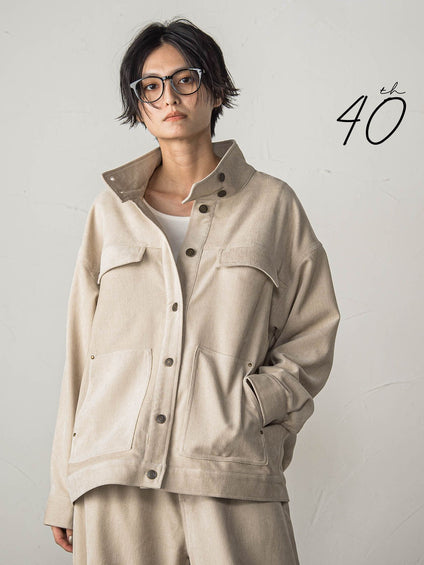 【40周年限定】ベロアデニムスタンドカラージャケット≪セットアップ対応≫