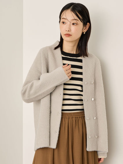 フェレットタッチWニットジャケット≪手洗い可能≫