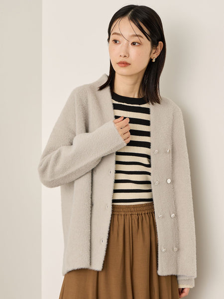 フェレットタッチWニットジャケット≪手洗い可能≫