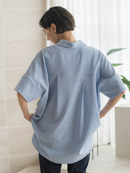 【WEB限定/大きいサイズ/追加生産】”着るだけでサマになる”頼れるスキッパーチュニック
