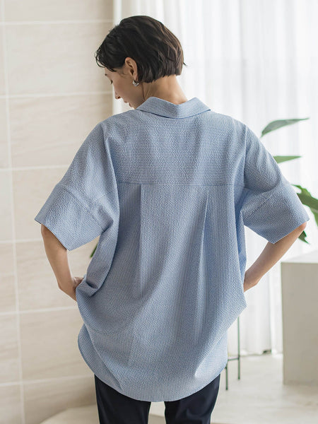 【WEB限定/大きいサイズ/追加生産】”着るだけでサマになる”頼れるスキッパーチュニック