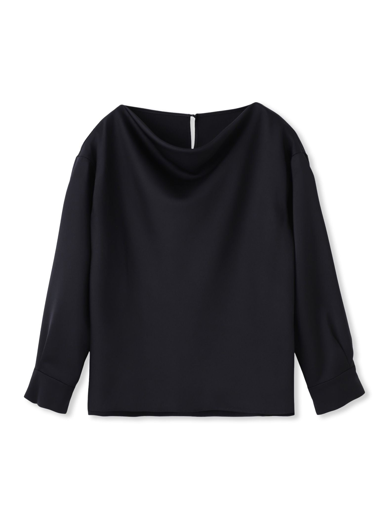 クレープサテン長袖ブラウス ≪手洗い可能≫