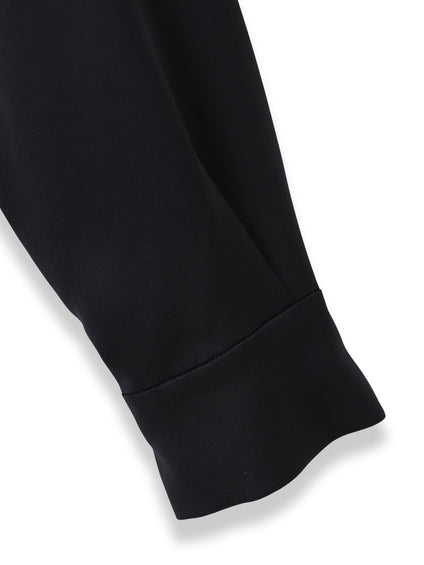 クレープサテン長袖ブラウス ≪手洗い可能≫