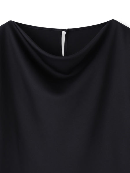 クレープサテン長袖ブラウス ≪手洗い可能≫