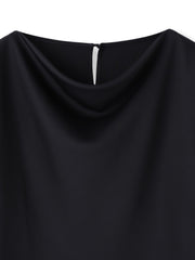 クレープサテン長袖ブラウス ≪手洗い可能≫