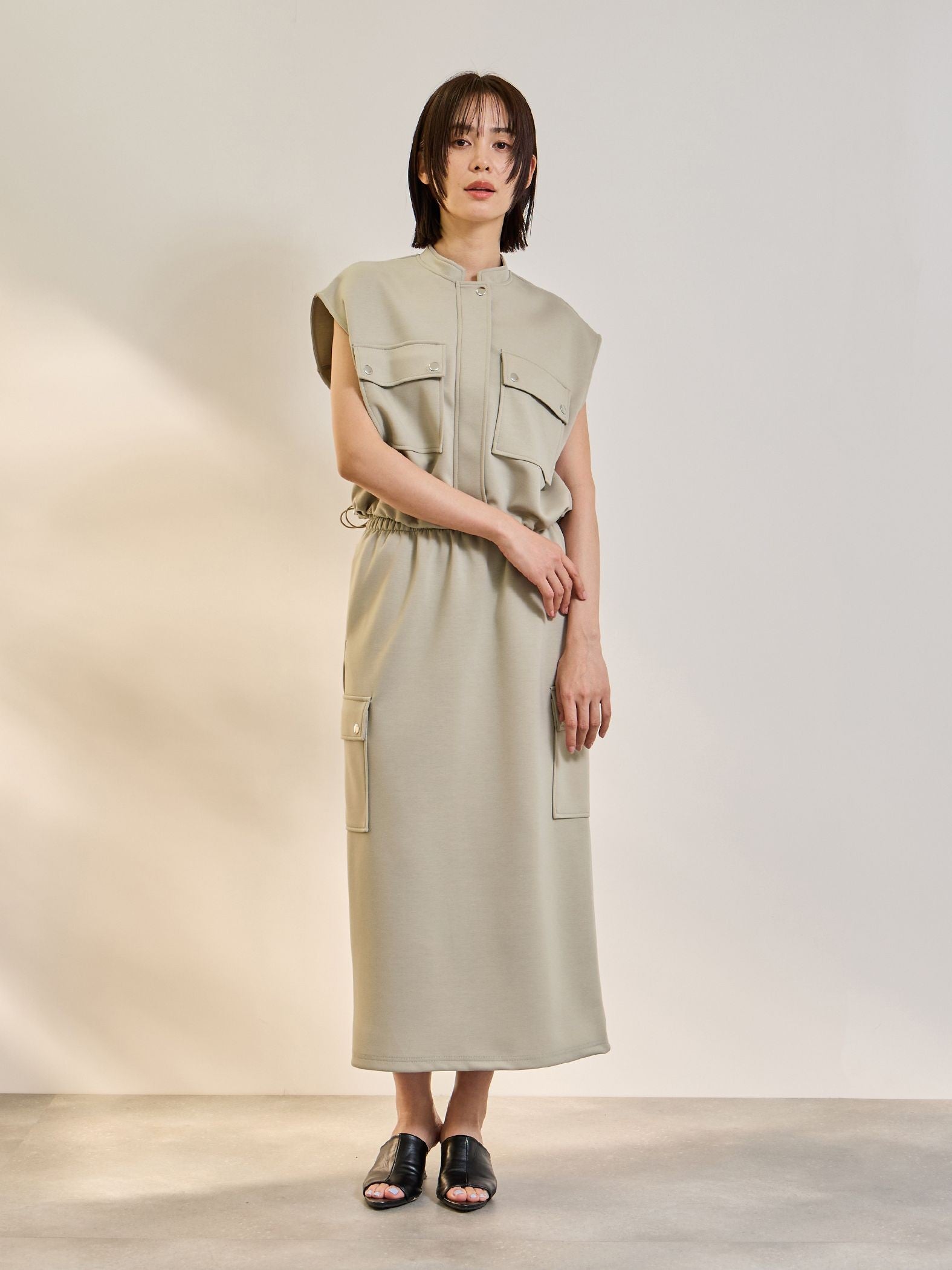 【SET】ダンボールニットベスト×スカート2ピース