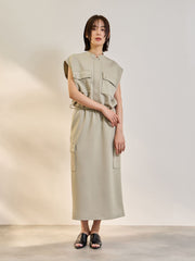 【SET】ダンボールニットベスト×スカート2ピース