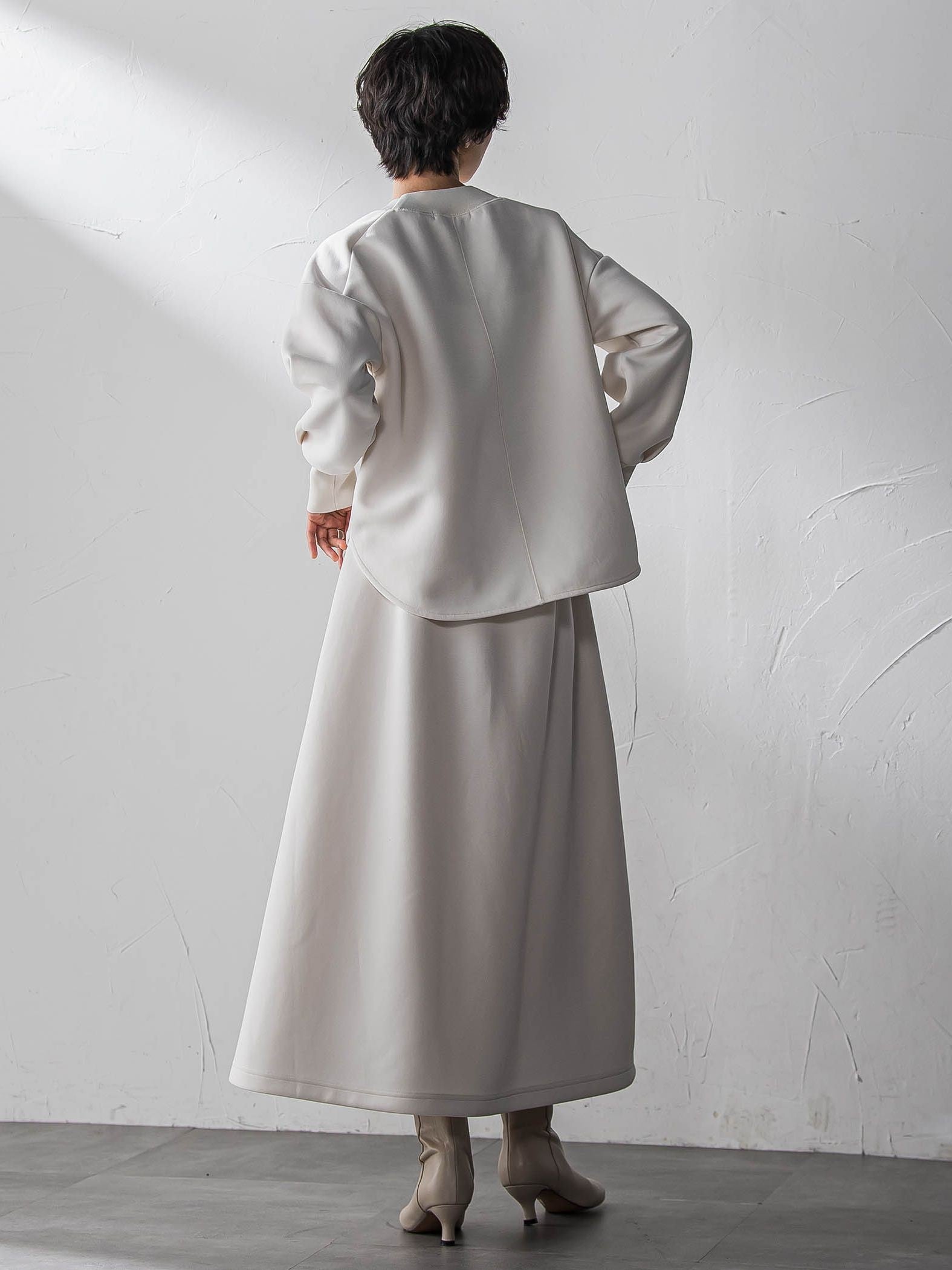 軽量ボンディングスカートセットアップ≪洗濯機で洗える≫