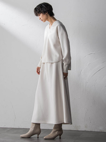 軽量ボンディングスカートセットアップ≪洗濯機で洗える≫