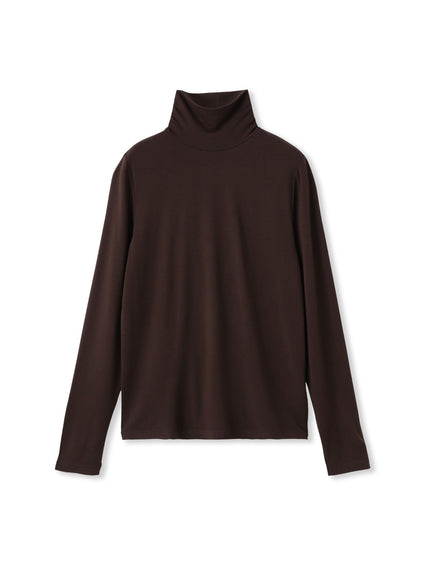 【WEB限定】吸湿発熱スムースストレッチタートルカットソー