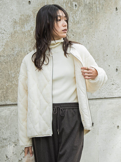 キルティング×フェイクファーリバーシブルブルゾン