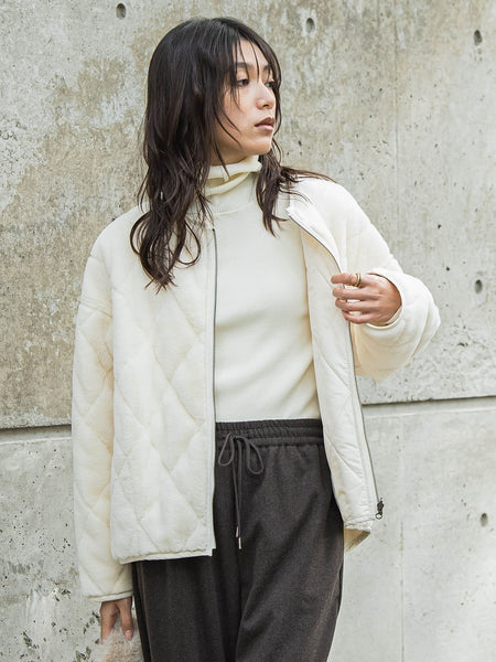 キルティング×フェイクファーリバーシブルブルゾン