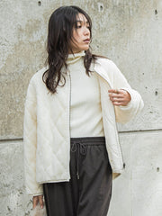 キルティング×フェイクファーリバーシブルブルゾン