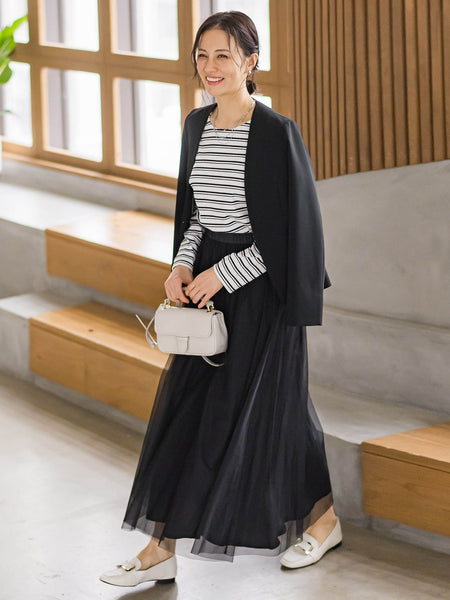 トリクシオンノーカラージャケット≪セットアップ対応/手洗い可能≫