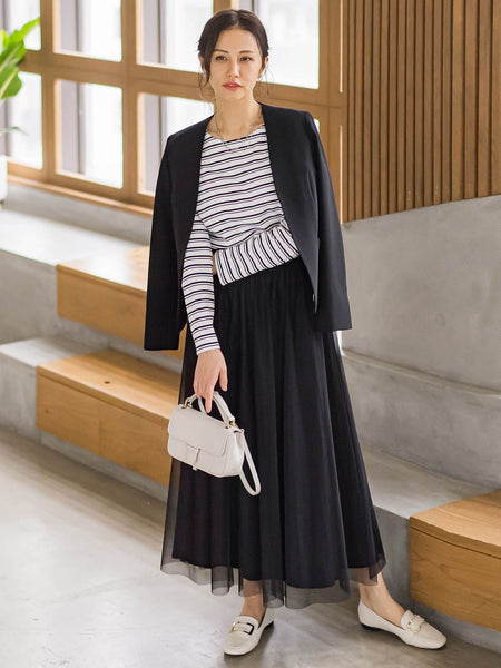 トリクシオンノーカラージャケット≪セットアップ対応/手洗い可能≫