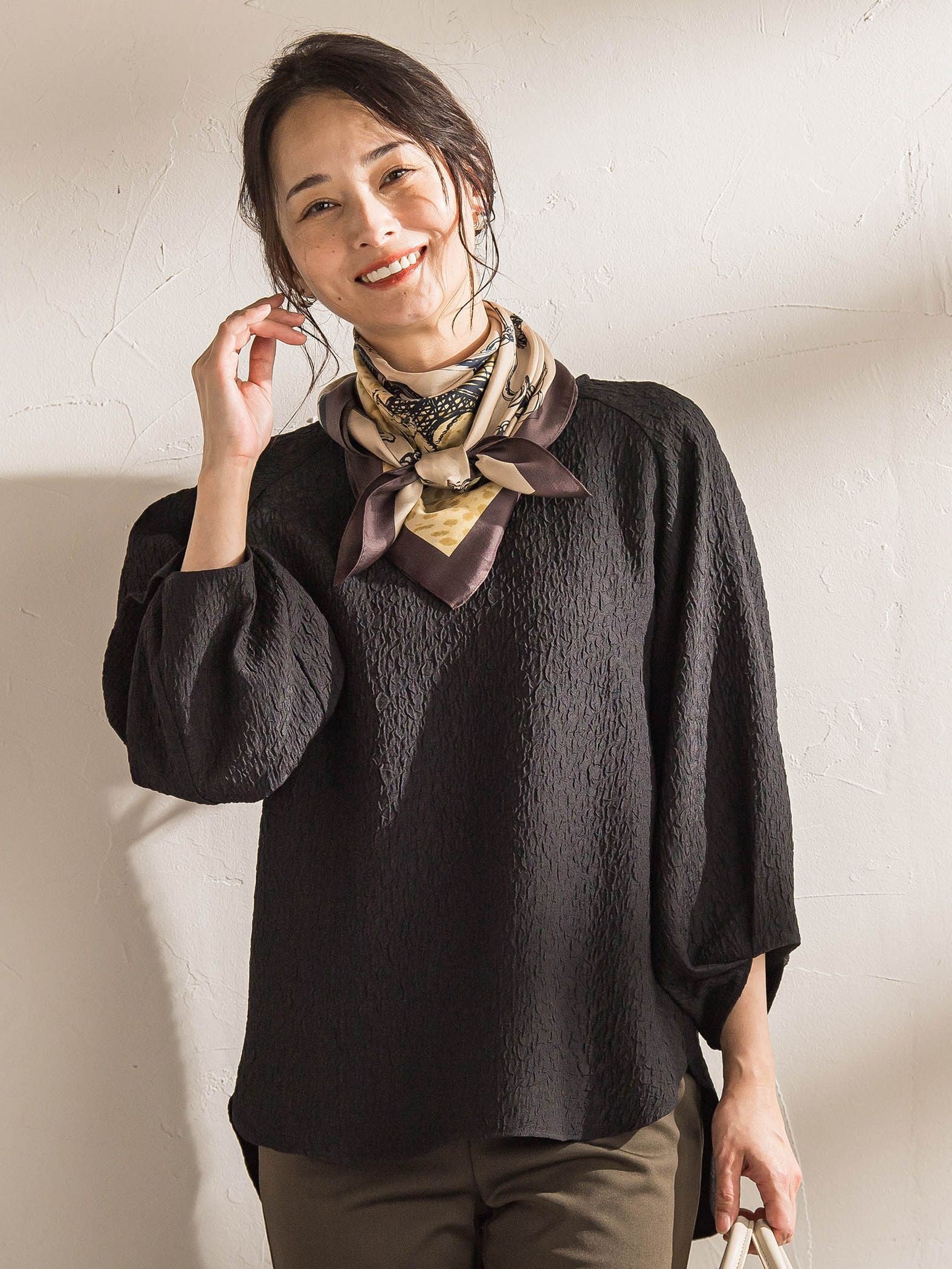 【WEB限定】エアリージャガードブラウス≪洗濯機で洗える≫