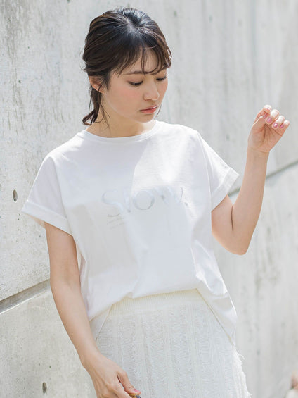 ドライタッチコットンロゴTシャツ≪洗濯機で洗える≫