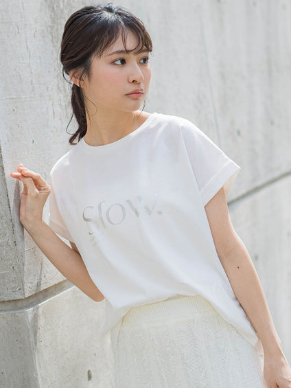 ドライタッチコットンロゴTシャツ≪洗濯機で洗える≫
