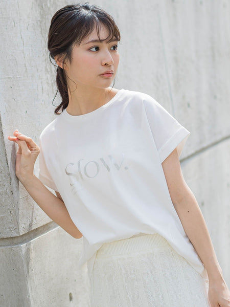 ドライタッチコットンロゴTシャツ≪洗濯機で洗える≫