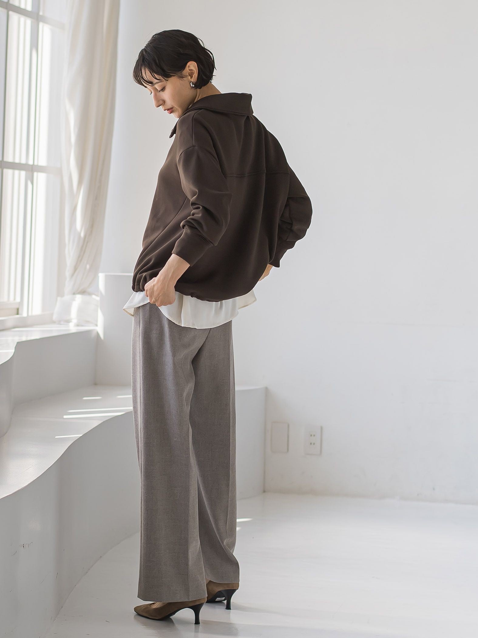 【WEB限定】裏起毛ジッププルオーバー