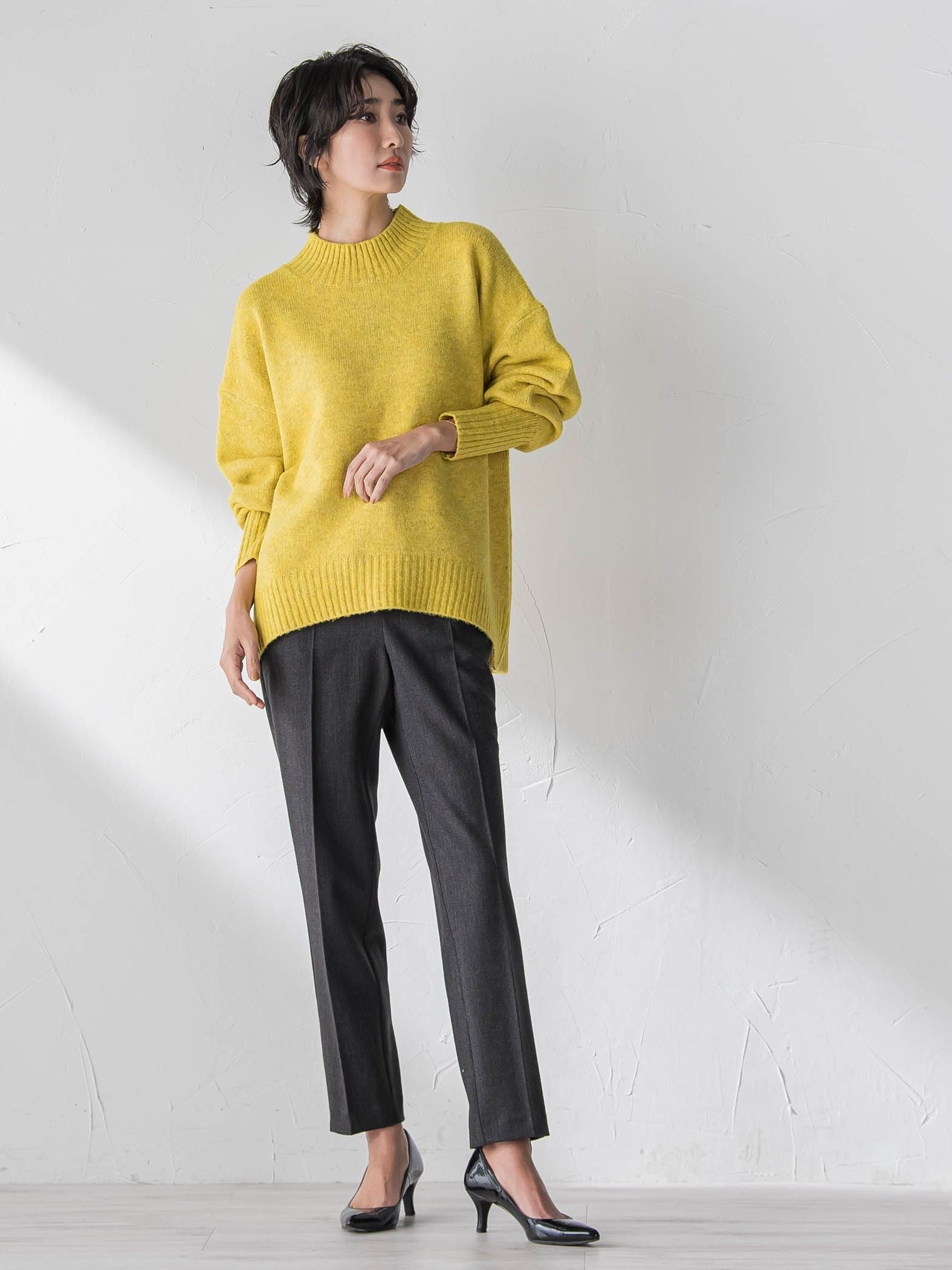 【WEB限定】”毎日頼れる”ゆったりモックネックニット