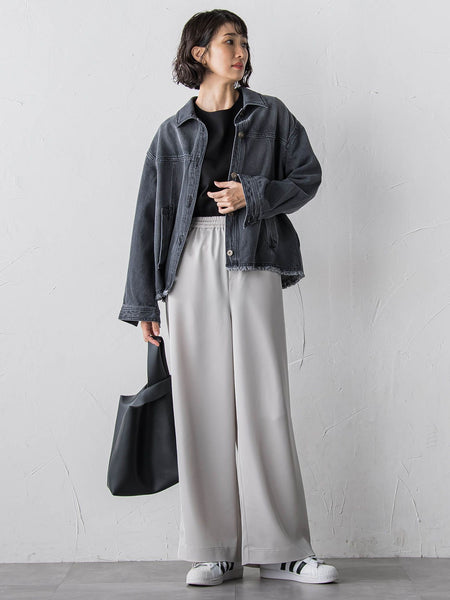 【大きいサイズ】【受注会限定】トリアセチノワイドパンツ