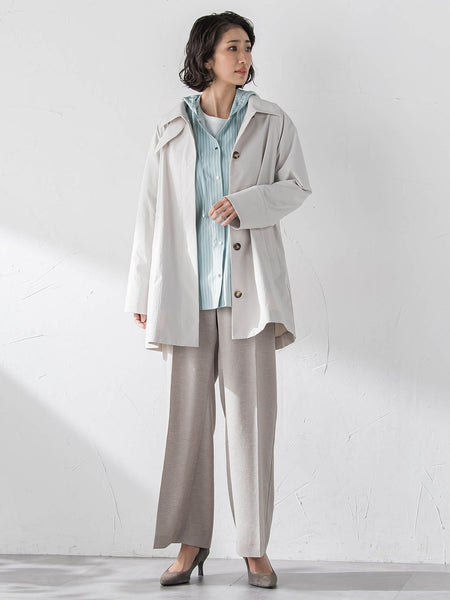 ドビーストライプフードシャツ