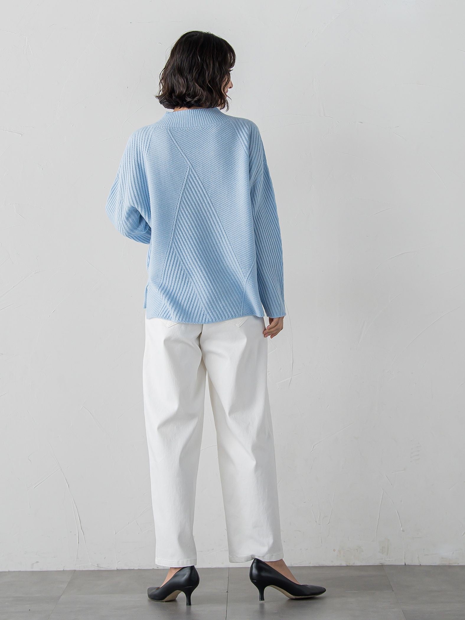 【大きいサイズ】ヘリンボーンニット