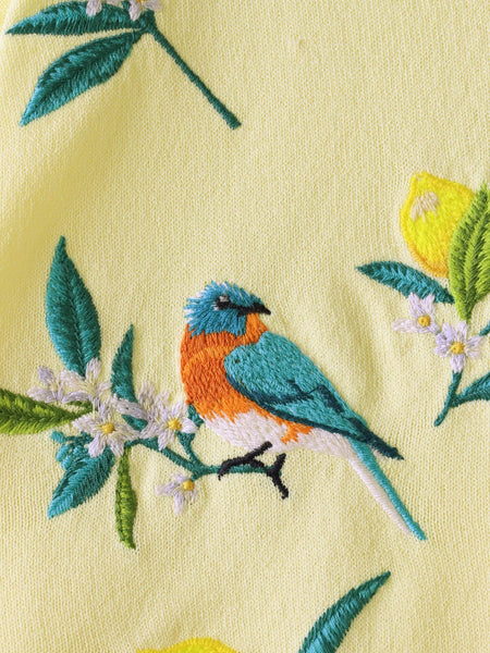 レモン刺繍ニットカーディガン