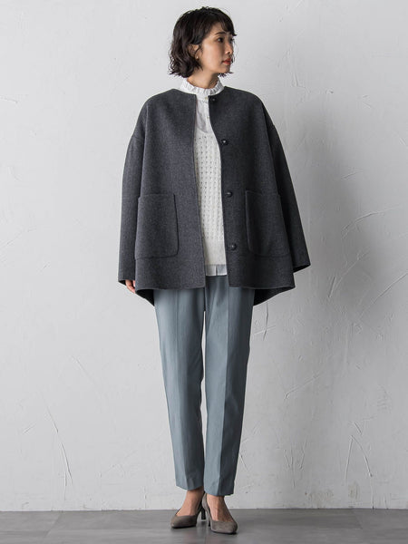 透かしフェザーニットジレ