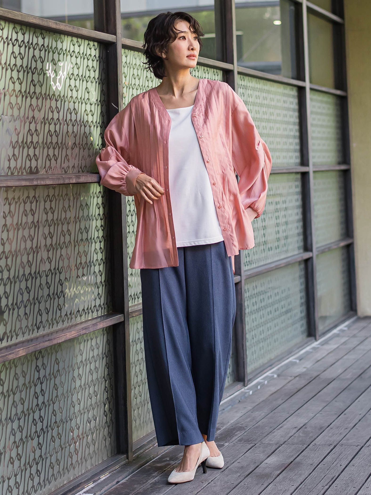 【WEB限定】“まるでデニム見え”ワイドパンツ