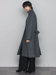 ライトジャージメルトンスタンドカラーロングコート