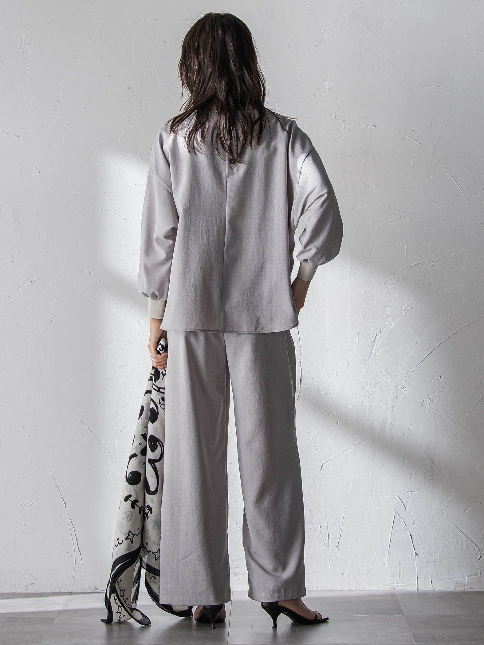 【一瞬で楽とキレイを叶える】タンブラーオックスギャザー袖ブラウス≪手洗い可能≫