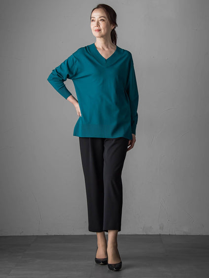 【大きいサイズ】Vネックニット≪手洗い可能≫