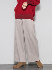 【WEB限定】裏起毛プリーツパンツ≪手洗い可能≫