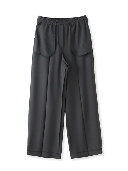 【大きいサイズ】ハイストレッチカルゼワイドパンツ