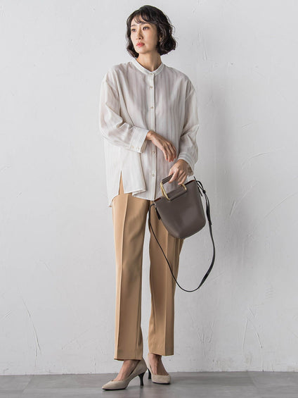 【大きいサイズ】【受注会限定】トリアセチノテーパードパンツ