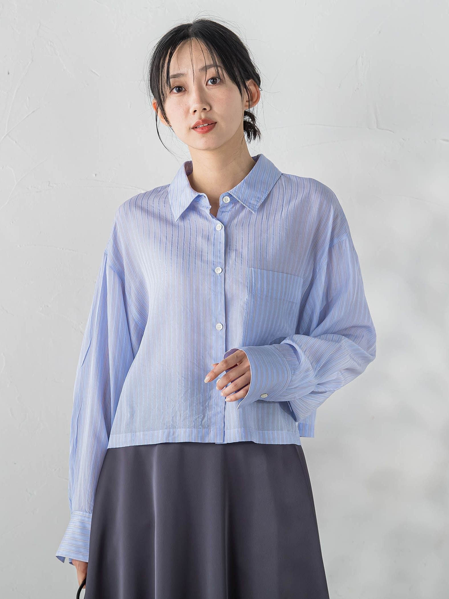 LYOCELL DOBBY STRIPEシャツ