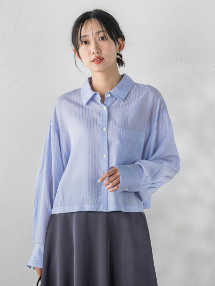 LYOCELL DOBBY STRIPEシャツ