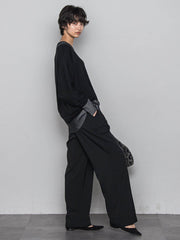 【一瞬で楽とキレイを叶える】イージーワイドパンツ≪手洗い可能/セットアップ対応≫