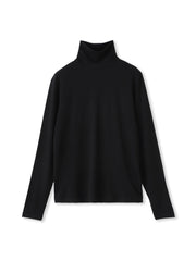 【WEB限定】吸湿発熱スムースストレッチタートルカットソー