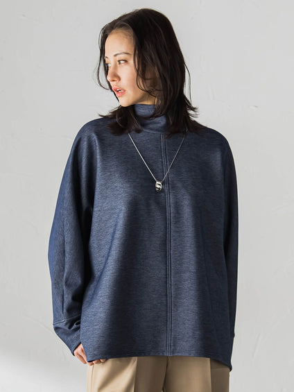 【WEB限定】裏毛布スタンドネックプルオーバー≪毛玉防止・ストレッチ≫