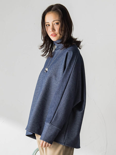 【WEB限定】裏毛布スタンドネックプルオーバー≪毛玉防止・ストレッチ≫