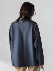 【WEB限定】裏毛布スタンドネックプルオーバー≪毛玉防止・ストレッチ≫