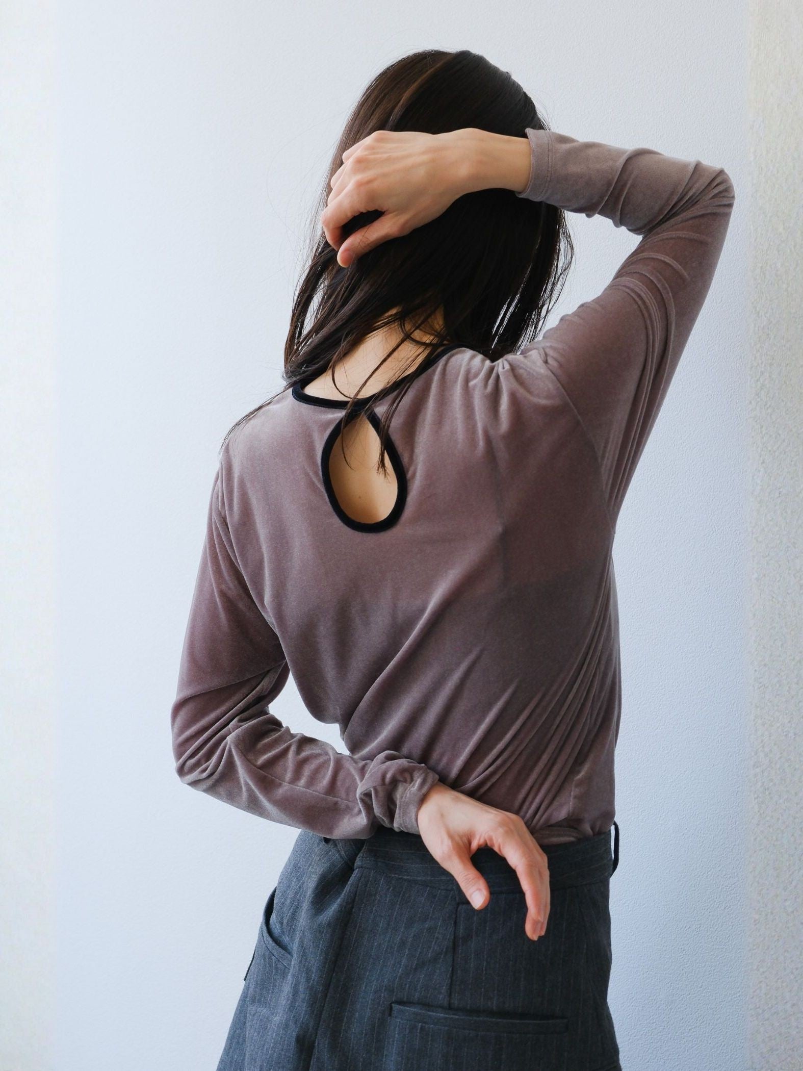 【日本製】Sheer velour ringer t　